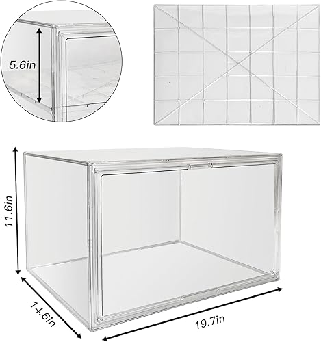 Miniatura 3 de BOHOIDEE Extra Large 19.7"X14.6"X11.6" Clear Bread Box for Kitchen Counter, Acrylic Pastry Display Case Stackable Storage Container Plastic Bakery