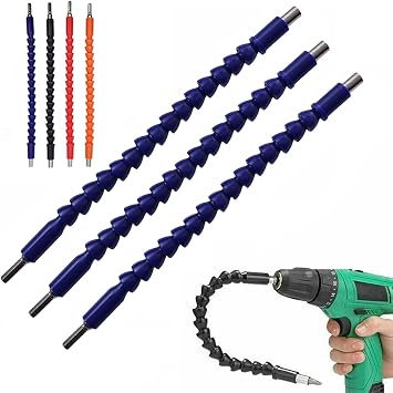 3 Set Screwdriver Flexible, 360 Degree Screwdriver Extension for Any Angle, Flexible Drill Bit Extension 3set Blue
