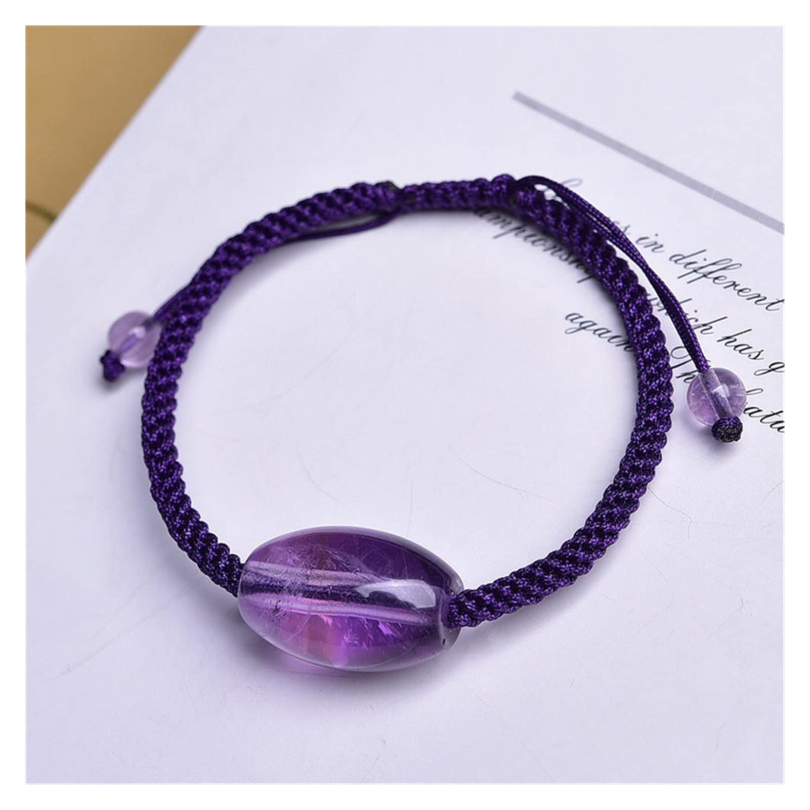 armbänder für Damen natürliches Amethyst-strickarmband gewebte fassperle kristall-heilstein frauengeschenk a China