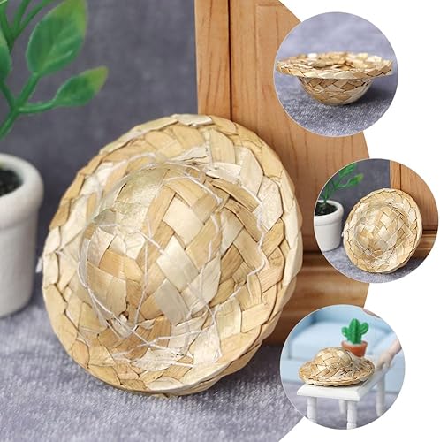 Miniatura 7 de Maleta de viaje en miniatura 1/12, muebles para casa de muñecas, mini botas de lluvia, sombrero, sombrero de paja, modelo para casa de muñecas,