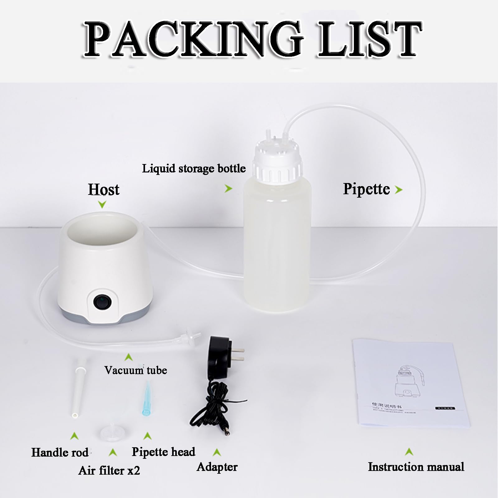 Bomba de vacío de diafragma, Mini reciclador portátil de líquidos residuales de Laboratorio, con Cabezal de aspiración/2 filtros de Aire, tasa de aspiración de líquido de 1,6 L/min, vacío má