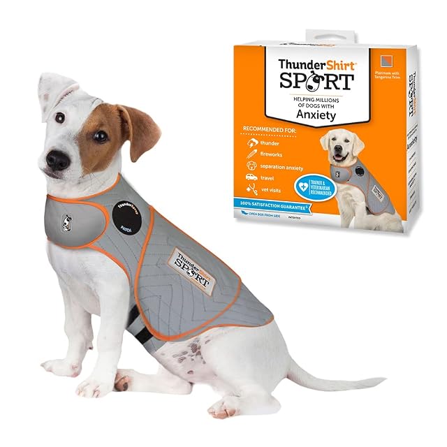 ThunderShirt Chaleco calmante para Perros pequeño, Platinum Sport, Alivio de la ansiedad del Perro