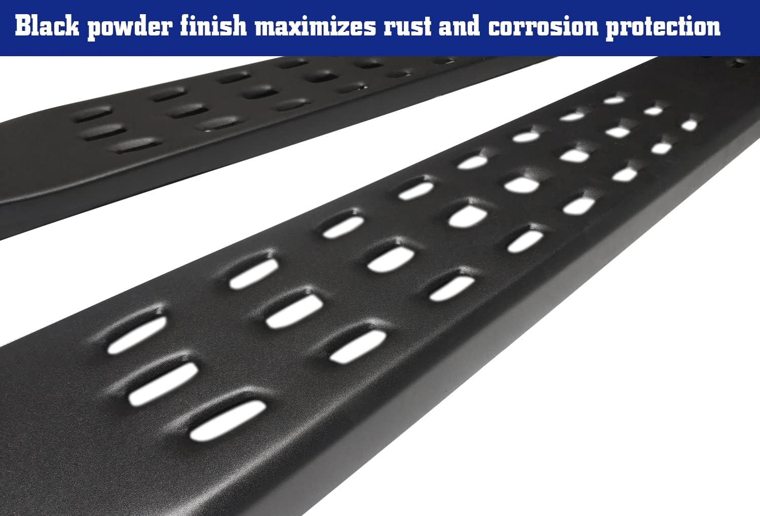 Running Boards Fit 2019-2025 Silverado/Sierra 1500 Crew Cab | 2020-2025 Silverado/Sierra 2500/3500 Crew Cab Pickup Truck Side Steps Nerf Bars Fine Texture Black (2 Pieces)