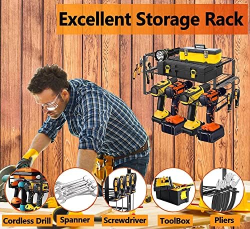 Reehi Power Tool Storage,Electric Drill Tool Rack, 3 Layers Removable Design Tool Storage Organizer Holder for Garage,Home,Work Shop