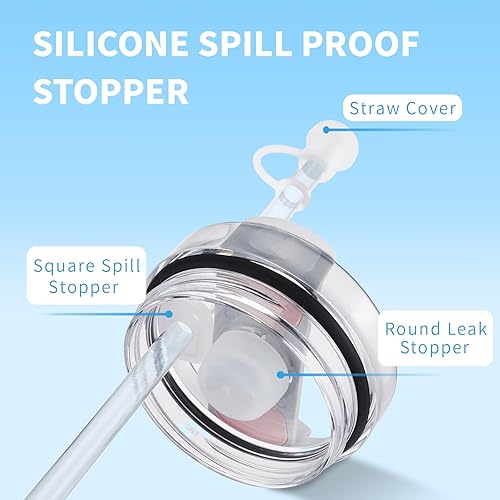 Miniatura 3 de Juego de 6 tapones de silicona a prueba de derrames para vaso Stanley Cup 2.0 de 40 oz30 onzas, a prueba de fugas, 2 juegos de cubiertas de pajilla,