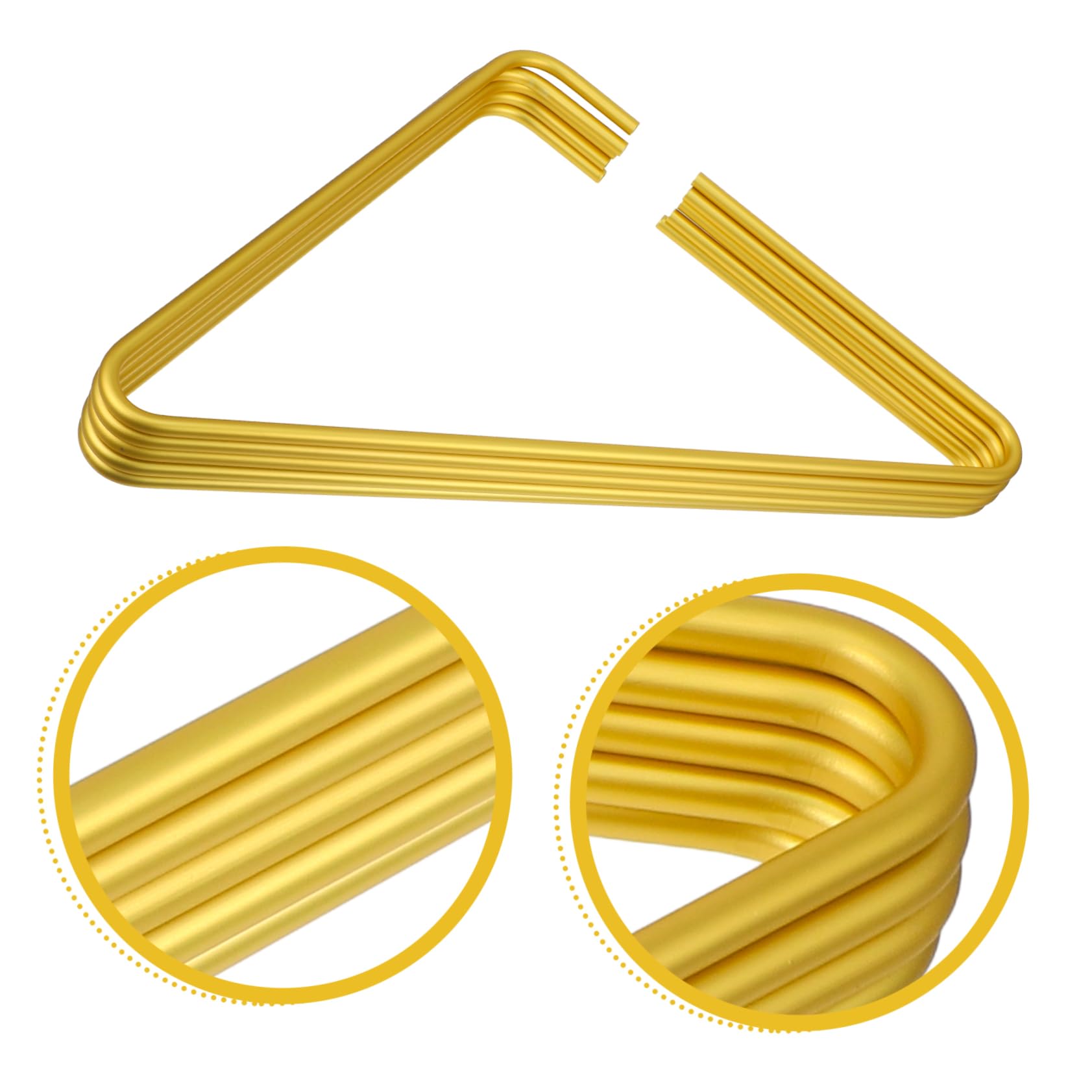5 Perchas de Metal Doradas de Aleación de Aluminio Diseño Abierto Antideslizante para Colgar Vestidos y Chaquetas en Armarios Resistentes al Desgaste
