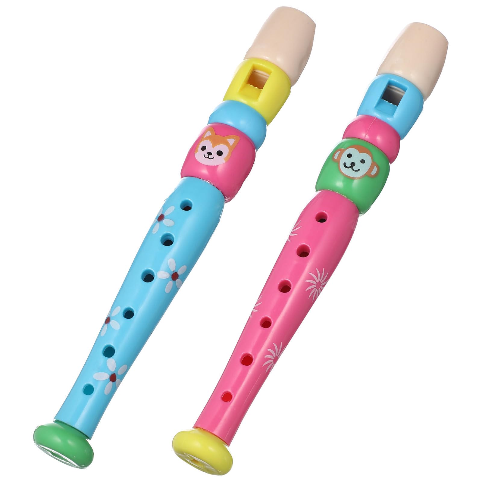 2pcs Plastic Recorders for Children Beginners, 6-Hole Recorder Instrument -Colorful Flute Instrument Music Sound Toys for Boys and Girls Early Education Stage Performance Prop (Random Color)