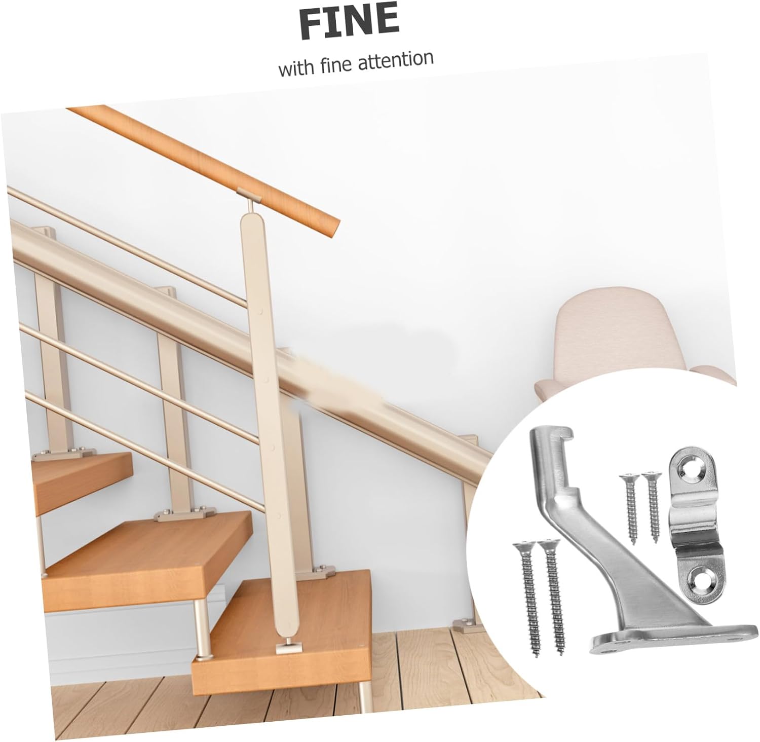 SHINEOFI 1Set Handrail Bracket for Indoor Stairs Easy Installation Stairway Support Brackets Versatile Railing Accessories for Enhanced Staircase Elegance
