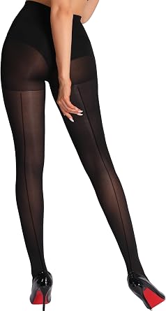 HOTBOSS Unbelievable Durability Tights, Rip Resistant Pantyhose, Semi Sheer Backseam Tights for Women under Dress