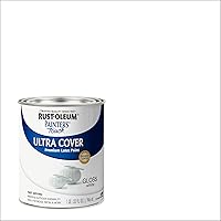 Vista 110 de Rust-Oleum Painter's Touch 1979502 - Pintura de látex, color negro brillante, 1 cuarto de galón