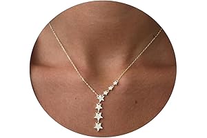 Kyerlyn - Mesmerizing Crystal Star Necklace: A Stellar Allure for Women