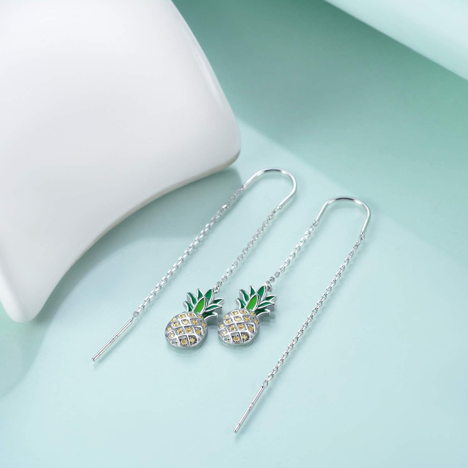 Pineapple Earrings 925 Sterling Silver Pineapple Stud Earrings Jewelry Studs Gifts for Women Teens
