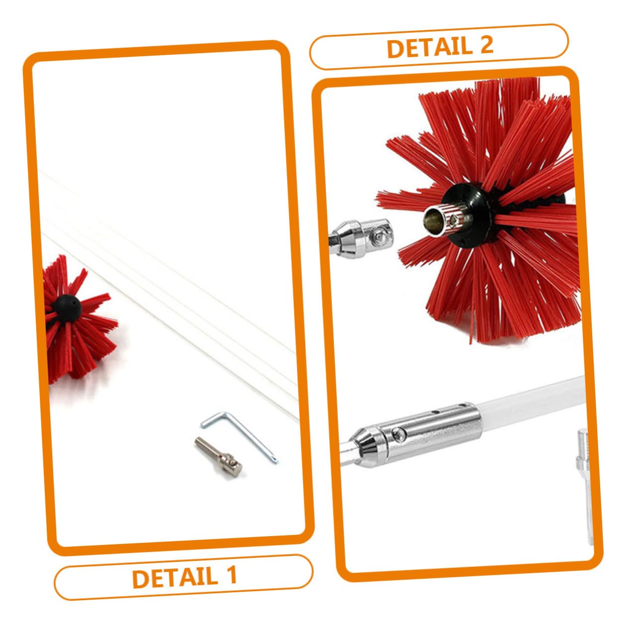 OUNONA 1 Set Spazzole per Pulizia Fumaria Strumenti Professionali per Pulizia Caminetti Asciugatrici Testa e Accessori Facile Installazione e Utilizzo