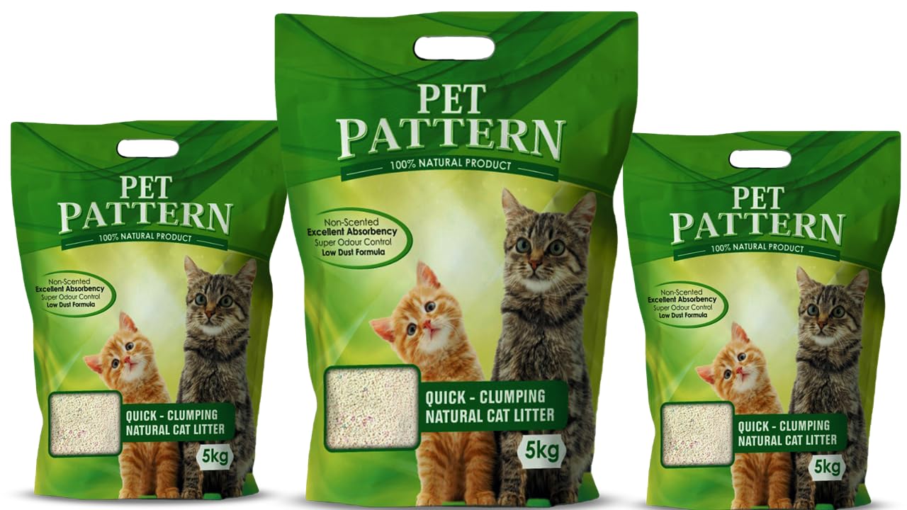 CAT Litter Sand for CAT 15KG, 99.99% Dust Free, Fast Clamping Natural Cat Litter 15kg (CAT Litter 5KG X 3 - Non Scented) DogsNCats - Authorised Partner