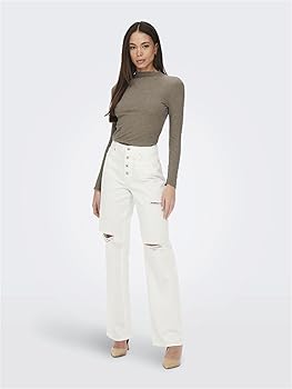 ONLY Maglietta Manica Lunga Donna - Tessuto Morbido E Elasticizzato, Comoda E Versatile