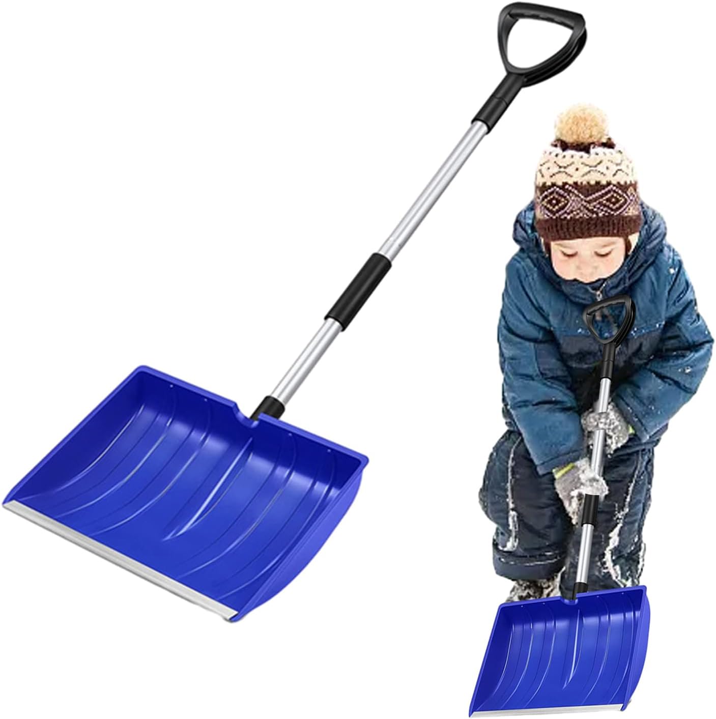 大雪かき用工具 屋外対応 - 除雪用スノーショベル,広幅アイスプッシャー 【ハンドプッシュト】 氷を押しのけるワイドブレード,歩道、バル