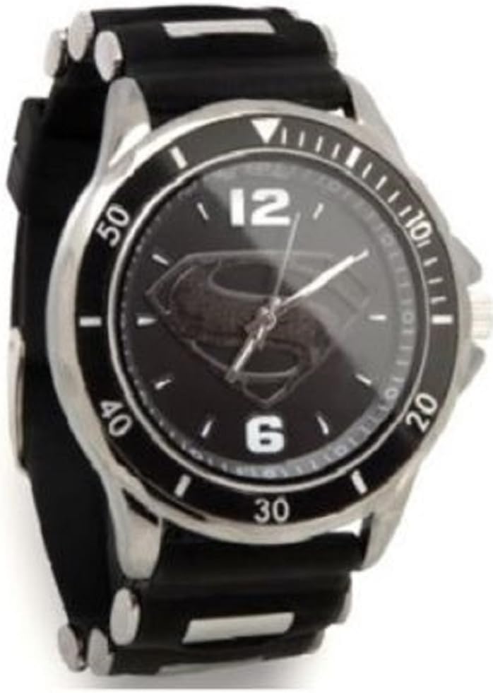 Superman Man of Steel Silicone Black Watch (MOS9011)