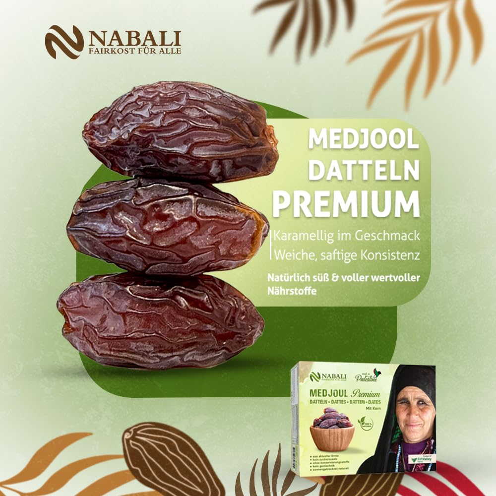 Medjool Datteln aus Palästina 2 x 1 kg - naturell vegan aromatisch traditionell frisch orientalisch ohne Konservierungsstoffe Premium