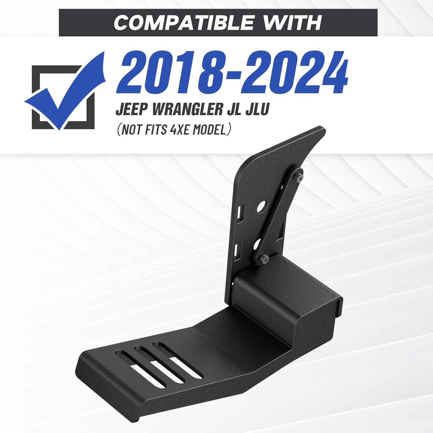 for JL JLU Dead Pedal Left Side Foot Rest Compatible with 2018 2019 2020 2021 2022 2023 2024 Jeep Wrangler JL JLU (NOT Fits 4XE Model), Driver Side Adjustable Kick Panel, Black