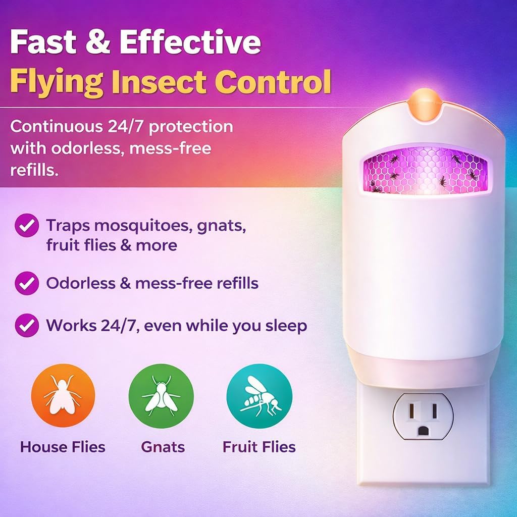 Flying Insect Trap Refills, High-Stick Refill Cartridges, Compatible with Zevo Flying Insect Trap M364 & Max (24 Cartridges)