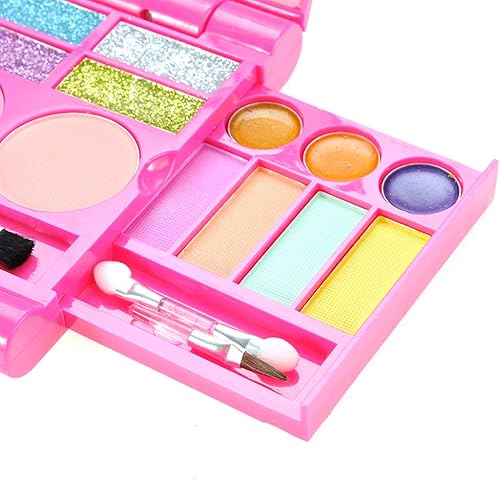 Miniatura 5 de PowerTRC Juego de maquillaje lavable para niños  Kit de maquillaje plegable con espejo  Paleta de juguetes de maquillaje cosmético  Seguro y no
