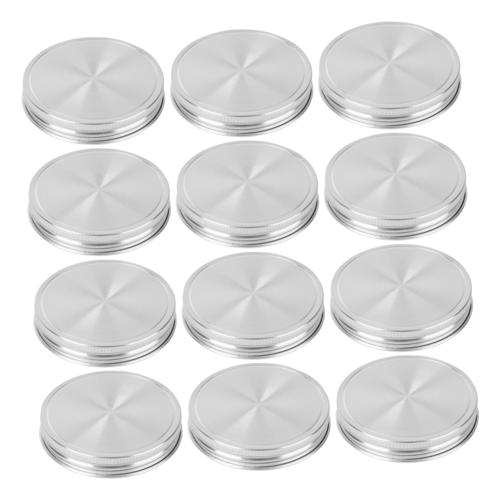 HEMOTON 12pezzi Coperchi Acciaio Inossidabile Con Guarnizione Silicone Copertura Per Barattoli Per Cucina e Conservazione Sicura Alimenti