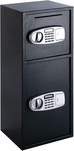 Miniatura 1 de Giantex con doble puerta digital Caja de Drop depositarias seguro cajas fuertes Cash Oficina de Seguridad Lock