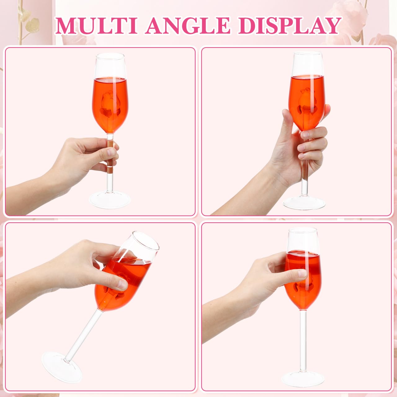 Cabilock Ensemble 6 Verres À Vin En Cristal Style Européen 8.5 Oz Flûte Stable Antidérapante Pour Maison Restaurant Cadeau