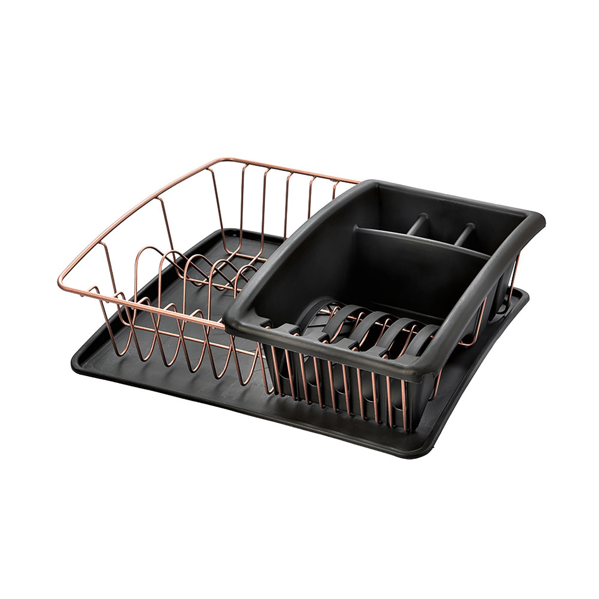 Metaltex Aquatex Copper Dish Drainer with Tray, Metal, Copper, 35x30x12 cm