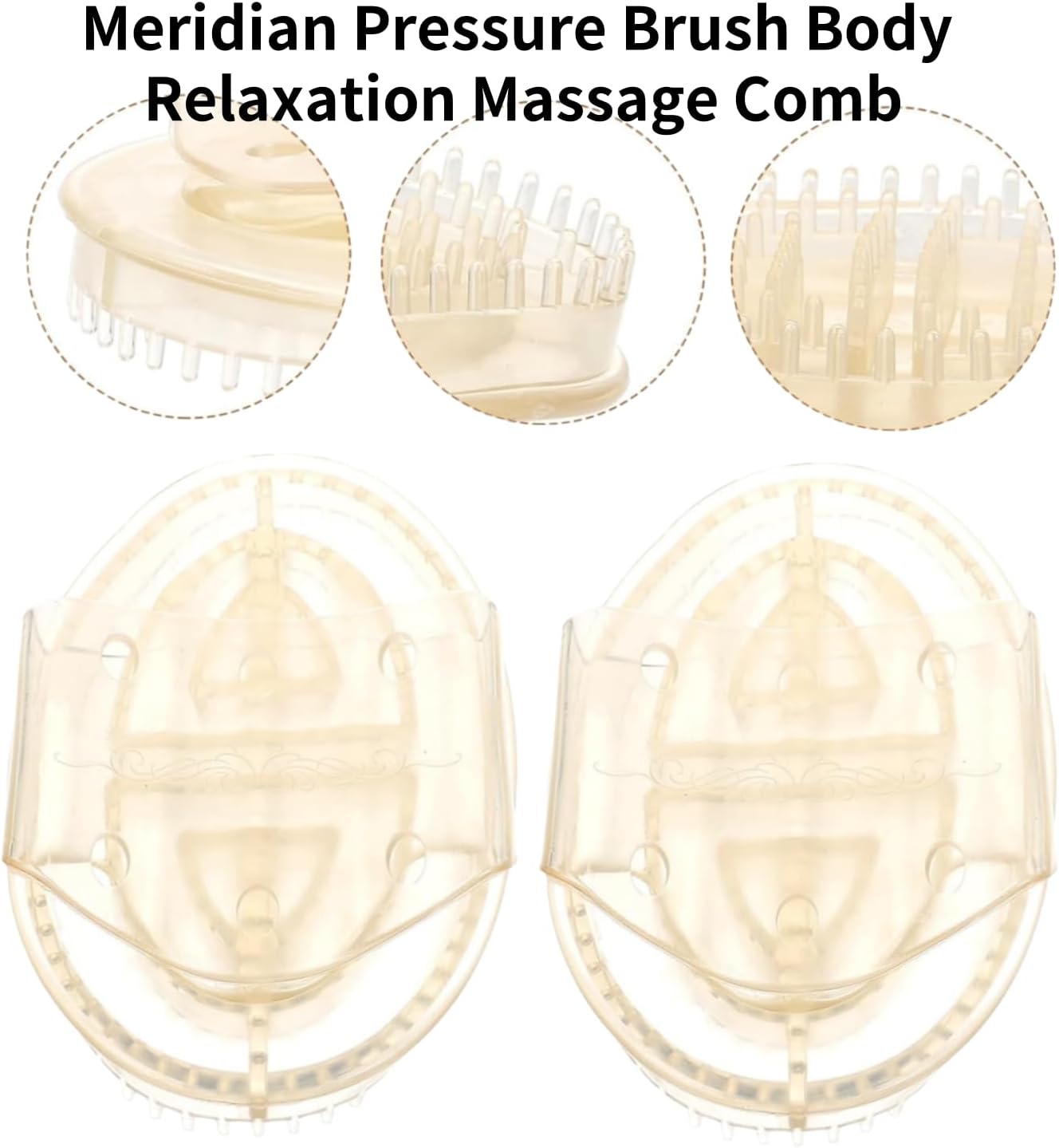 Meridian Pressure Brush Body Relaxation Massage Comb Essential Oil Brush Body Scrubber Bath Body Brushes SPA Massager Device, for Meridian Scalp Full Body Relaxation Massage (2 Pcs) (White) - Image 3