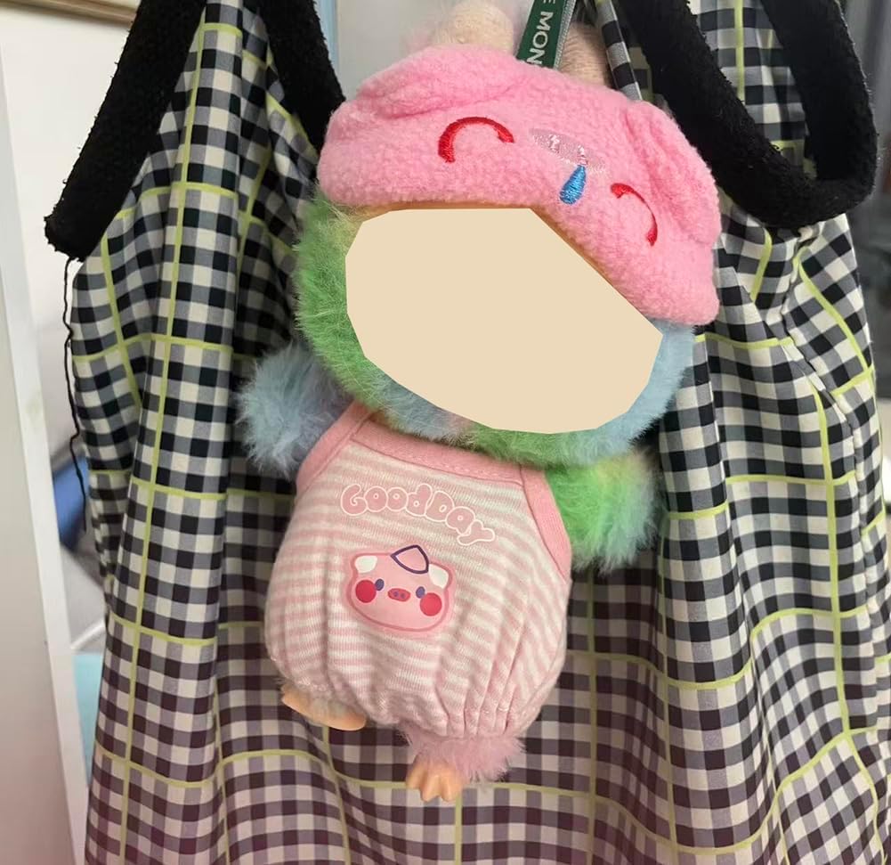 17cm Doll Clothes 4-Piece Set, Cute Onesie Outfit with Headband & 2 Pairs of Shoes , Cute Kawaii Fashion Accessories(NO Doll)