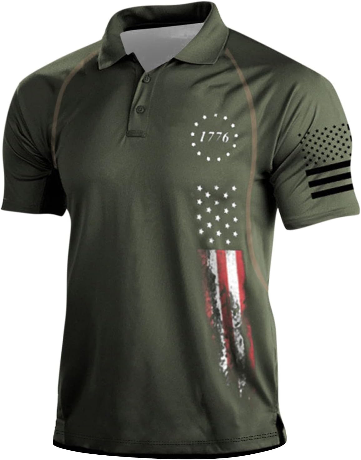 Ymosrh Men's 4th of July Polo Shirts Short Sleeve Tactical Shirts Golf T Shirts for Men, S-4XL