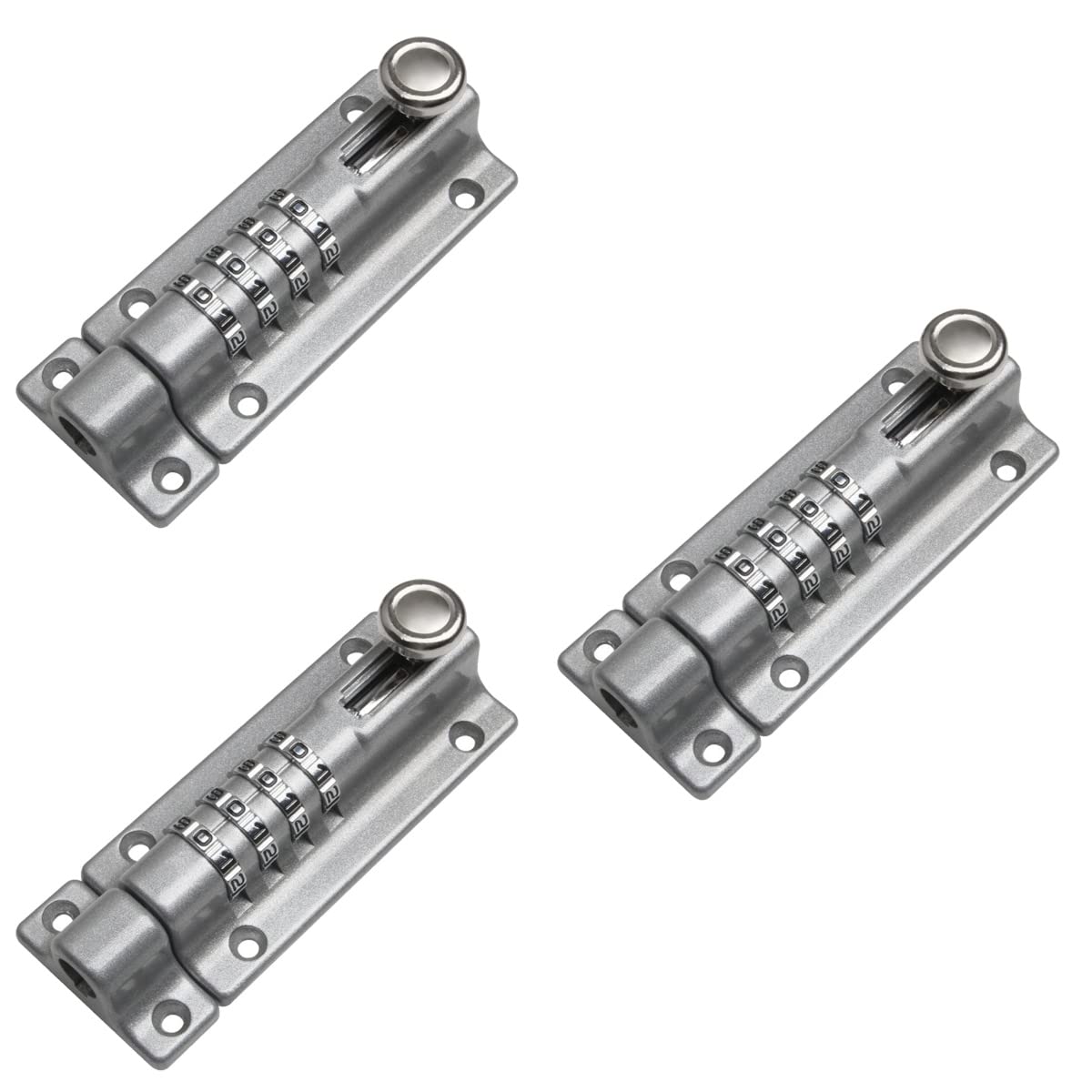 Pestillo de cierre multiusos, cerrojo de candado, 3 piezas Cerradura de contraseña de metal Pestillo de puerta con contraseña Pernos de puerta Pestillo Pernos de seguridad de puerta Perno de puerta de