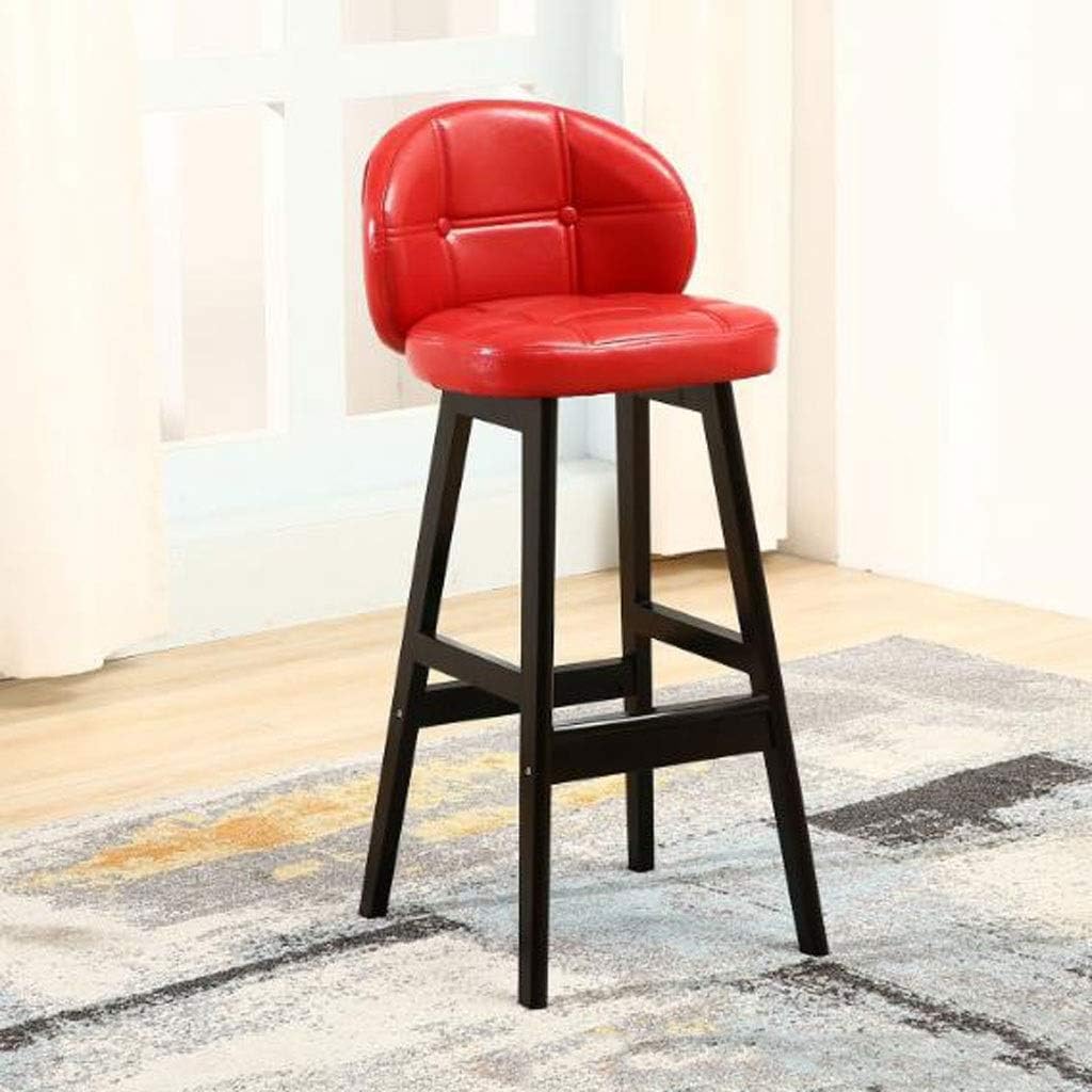 Amazon｜バースツール カウンター チェア 背もたれ付きの木製カウンターバーチェアセット、シンプルな高スツール朝食ダイニングスツール