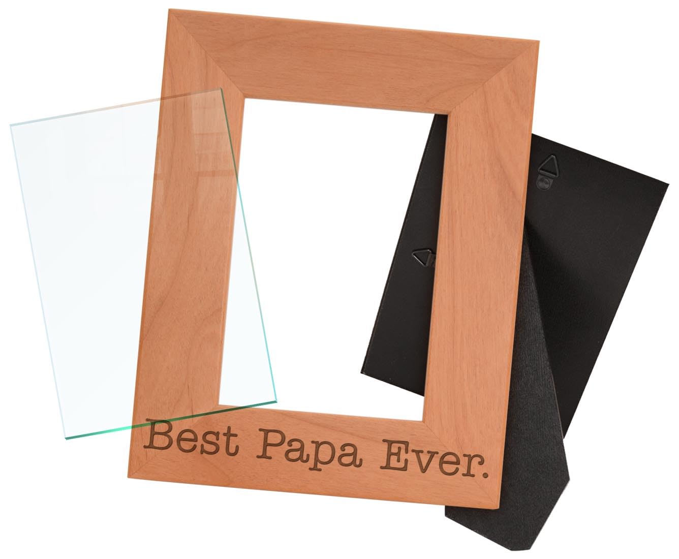 festa del papà regali Best Papa Ever in legno naturale foto cornice, Legno, Wood, 4x6 Vertical