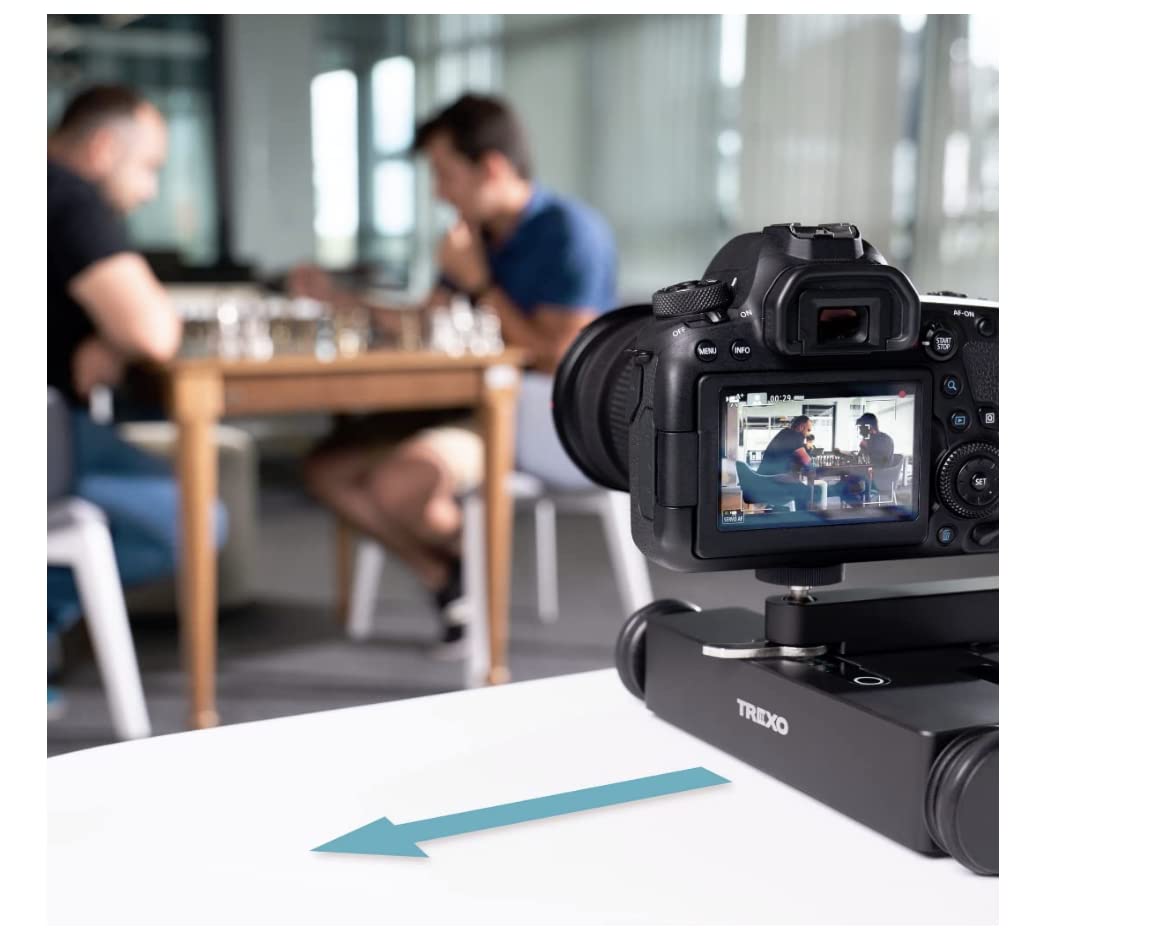 Trexo Wheels Tisch-Kamerawagen Slider für Smartphones und DSLR-Kameras, App-unterstützt Android/iOS, Programmierbar, Ultra-leise Motoren, Für Videoaufnahmen und Zeitraffer