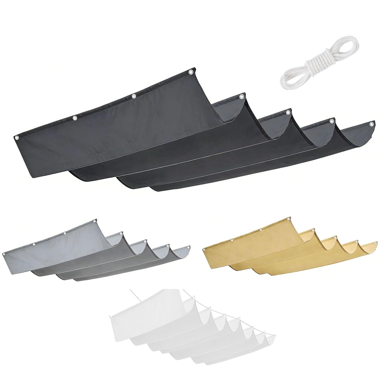 Voile Ombrage Rétractable Vague Contre Chaleur et UV Terrasse Jardin