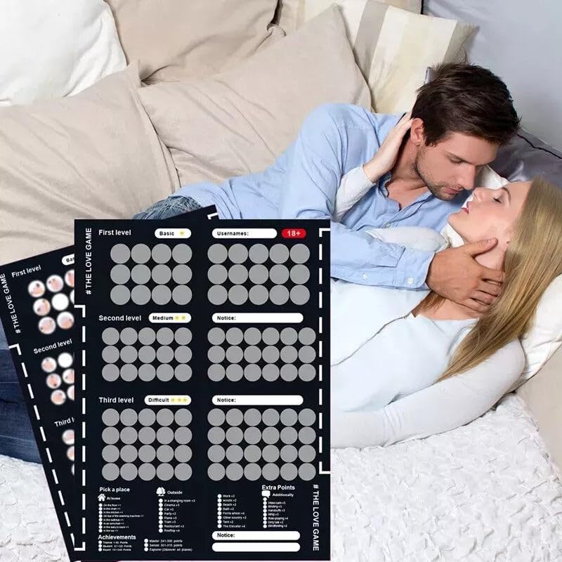 Image of O PTIFINE Adults Romantic Couples Gift Scratch Off Poster 169 Love Tasks - Positions & Conversations & Date Night Ideas