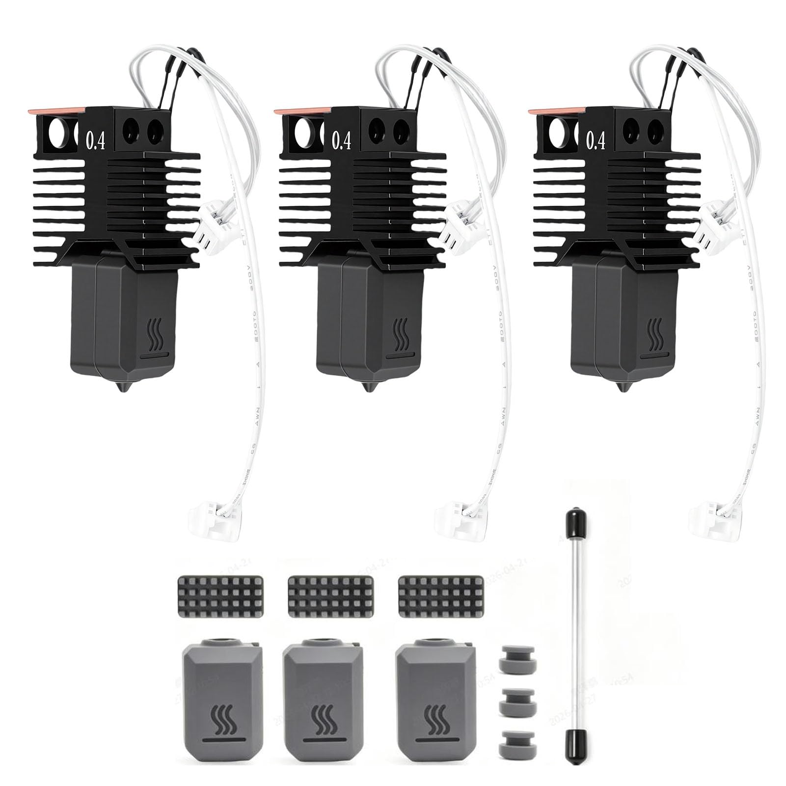Eujgoov Keramik-Heizblock-Hotend-Kit mit 0,4-mm-Düse, Vormontiert, 48 W, Silikonsockel, Reinigungsnadeln, Düsenbürste für Snapmaker U1 3D-Drucker