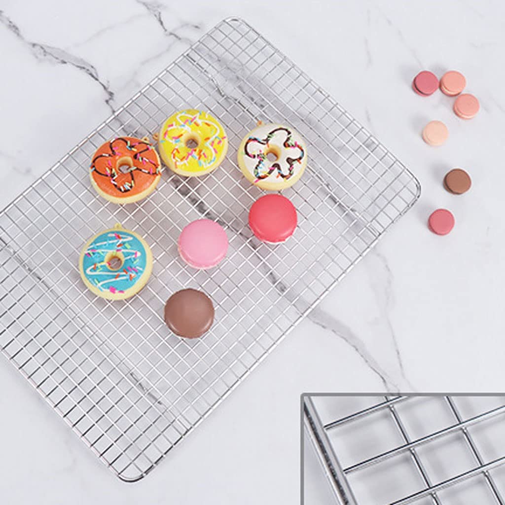 Dos estantes de enfriamiento de galletas de acero inoxidable, estantes de secado de galletas de panadería, estantes de enfriamiento de pasteles, estantes de red de inmersión, estantes de enfriamiento
