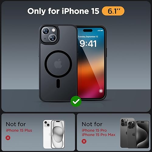 Miniatura 649 de Miracase - Funda magnética para iPhone 13 de 6.1 pulgadas (compatible con MagSafe) (con 2 protectores de pantalla), protección de grado militar