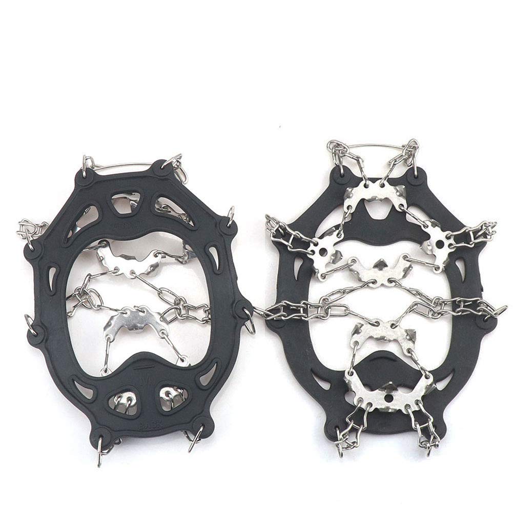 Ice Traction Splint Crampons with Multifunctional Anti-skid Ice and Snow Splint (with 19 Stainless Steel Nails) Can Jog and Climb on Ice and Snow (m Black)