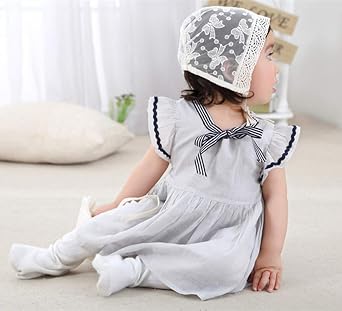Baby Girl Toddlers Breathable Lacy Bonnet Eyelet Cotton Adjustable Sun Protection Hat