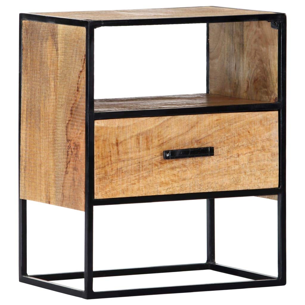 E E-NICES Nightstand 40x30x50 cm Solid Mango Wood