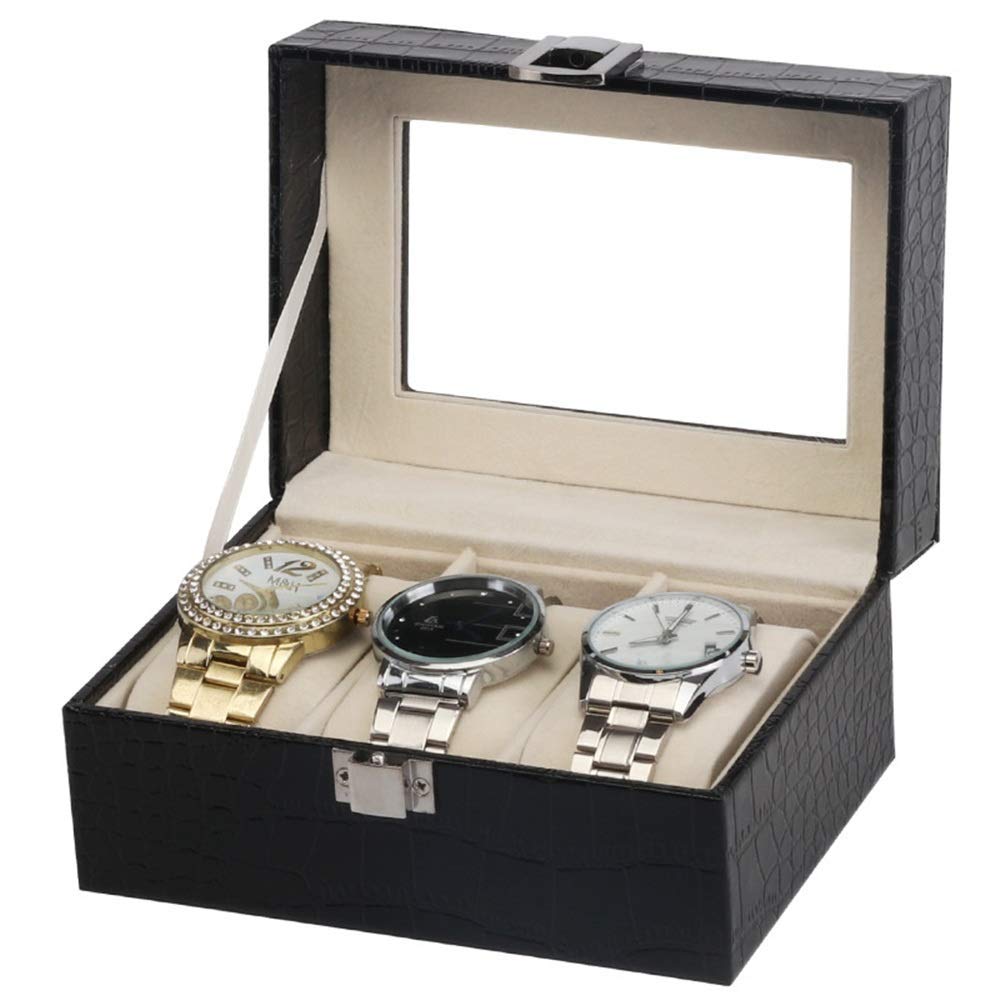 Montre boîte de rangement d'affichage 3 montres pour un cadeau idéal