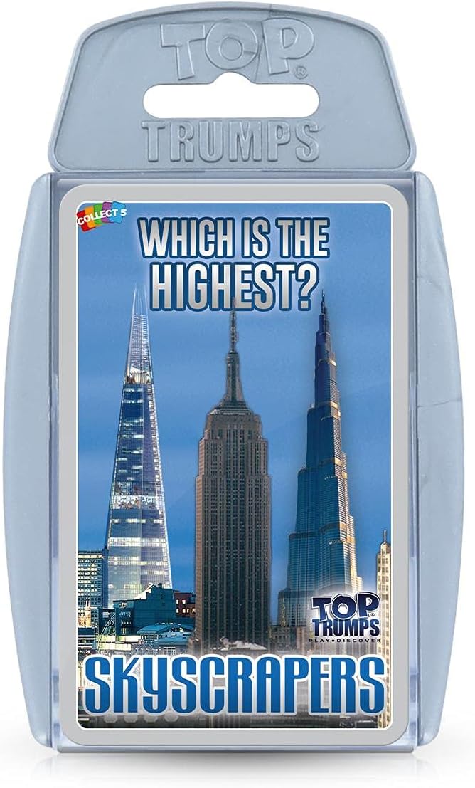 Top Trumps Skyscrapers – Fun for Teens, Adults and Families – Educational Card Set – Strategic Battle for 2+ Players – for Ages 6 and Up