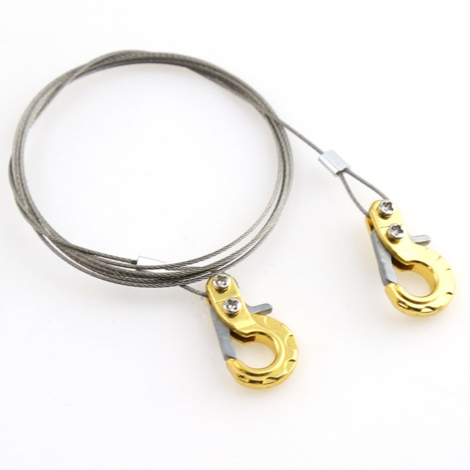 Mini Universal RC Tow Hook with Steel Cable for Axial SCX10, HSP 94180, RC4WD D90, Traxxas TRX4, CC01, D110, TF2