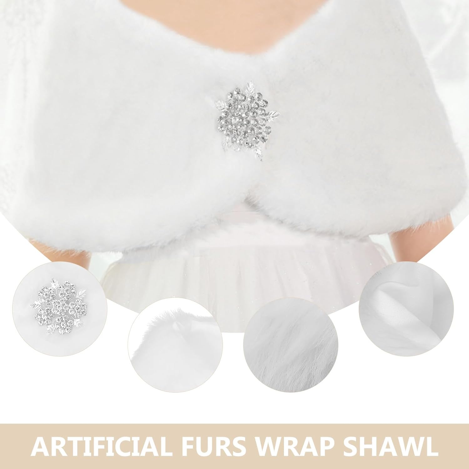 VALICLUD Artificial Fur Shawl Decor Girls' Autumn and Winter Thickened Shawl Wrapped Child White Scarf Faux Fur Little Girl
