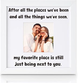 THYGIFTREE Sentimental Wedding Anniversary Present Wife from Husband Romantic Travel Couples Keepsake Picture Frame for Her Adventure Together Birthday Valentines Day Christmas Presents