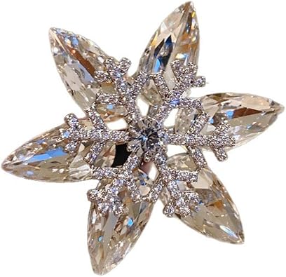 Silver Snowflake Enamel Pin Crystal Rhinestone Brooch Women Wedding Party Casual Brooch Pins Jewelry Christmas Gifts for ladies